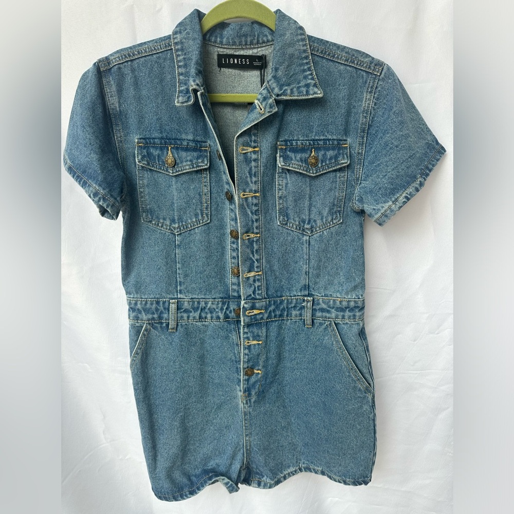 Lioness U Know What’s Up Denim Romper Size: L